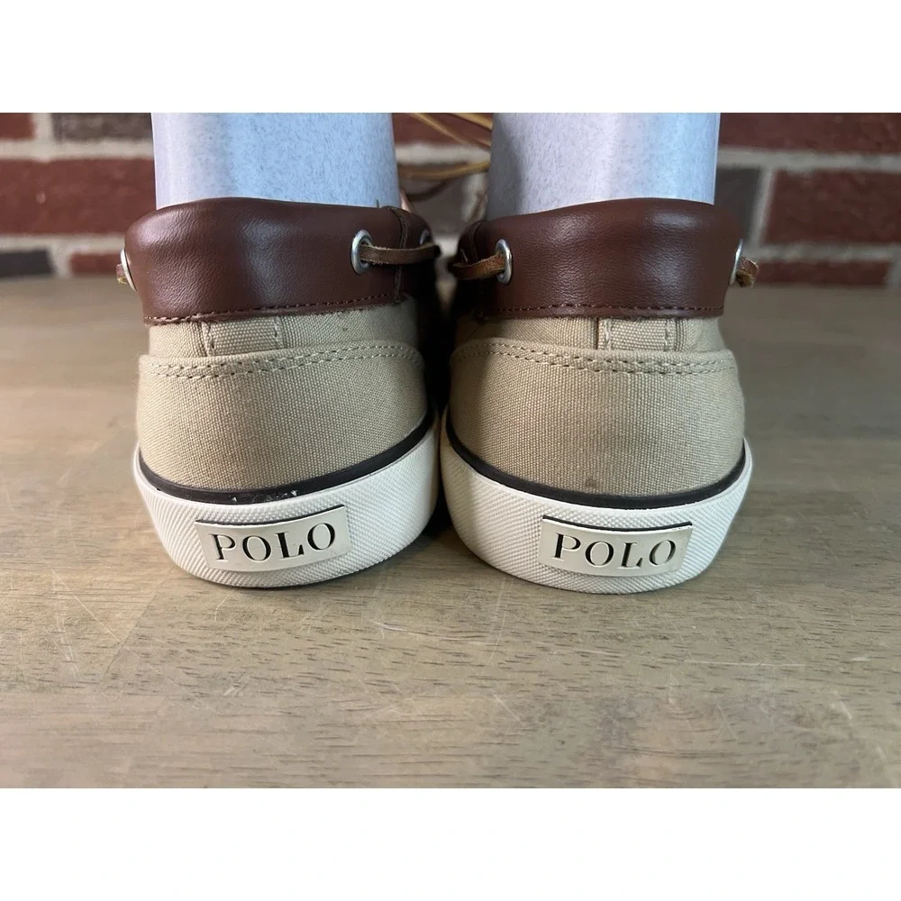 Polo‎ Ralph Lauren Rylander Boat Shoes Men's Size 12 D Beige Tan Casual Loafers